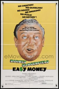 1b291 EASY MONEY 1sh 1983 wacky headshot artwork of screwball Rodney Dangerfield!