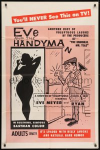 1b308 EVE & THE HANDYMAN 1sh 1961 Russ Meyer directs Eve Meyer, ultra-rare black title style!