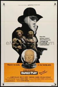 1b321 FAMILY PLOT 1sh 1976 from the mind of devious Alfred Hitchcock, Karen Black, Bruce Dern!