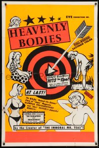 1b418 HEAVENLY BODIES 1sh 1963 incredibly rare Russ Meyer with artwork of target & sexy women!