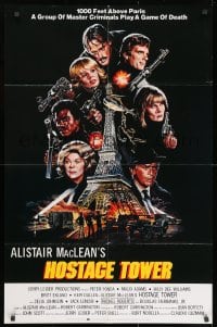 1b435 HOSTAGE TOWER int'l 26x39 1sh 1980 Peter Fonda, Alistair McLean, Meyer art of Eiffel Tower!