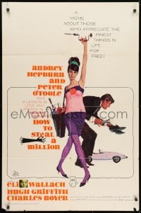 1b442 HOW TO STEAL A MILLION 1sh 1966 Robert McGinnis art of sexy Audrey Hepburn & Peter O'Toole!