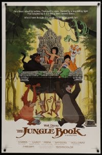 1b482 JUNGLE BOOK 1sh R1984 Walt Disney cartoon classic, great image of Mowgli & friends!