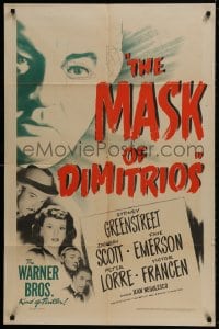 1b573 MASK OF DIMITRIOS 1sh 1944 Peter Lorre, Sydney Greenstreet, Zachary Scott, Faye Emerson