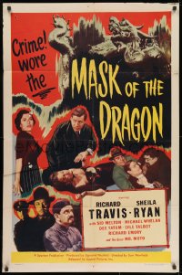 1b574 MASK OF THE DRAGON 1sh 1951 Richard Travis & Sheila Ryan in Korea, crime wore the mask!