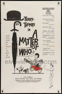 1b576 MATTER OF WHO 1sh 1962 art of wacky Terry-Thomas & chimp, Ziemann, Nicol, English comedy