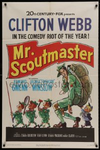 1b602 MR SCOUTMASTER 1sh 1953 great artwork of Clifton Webb hiking with Boy Scouts!