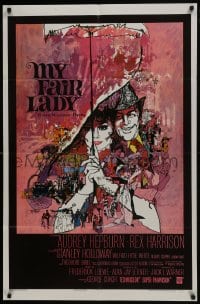 1b610 MY FAIR LADY int'l 1sh 1964 classic art of Audrey Hepburn & Rex Harrison by Bob Peak!