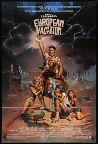 1b615 NATIONAL LAMPOON'S EUROPEAN VACATION 1sh 1985 Chevy Chase, wacky fantasy art by Vallejo!