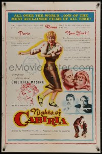1b633 NIGHTS OF CABIRIA 1sh 1957 Federico Fellini's La Notti di Cabiria, Giulietta Masina!