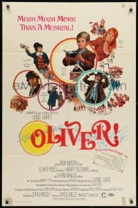 1b646 OLIVER pre-Awards 1sh 1969 Charles Dickens, Mark Lester, Shani Wallis, Carol Reed, rare!