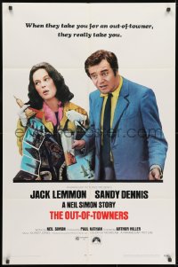 1b663 OUT-OF-TOWNERS 1sh 1970 they really took Jack Lemmon & Sandy Dennis, written by Neil Simon!