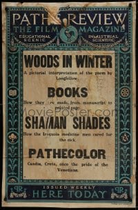 1b675 PATHE REVIEW kraftbacked 1sh 1930s Woods in Winter, Books. Iroquois Shaman Shades, Pathecolor!