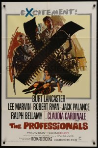 1b709 PROFESSIONALS 1sh 1966 Burt Lancaster, Lee Marvin, Claudia Cardinale, Howard Terpning art!