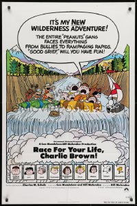 1b715 RACE FOR YOUR LIFE CHARLIE BROWN int'l 1sh 1977 Charles M. Schulz, art of Snoopy & Peanuts gang!