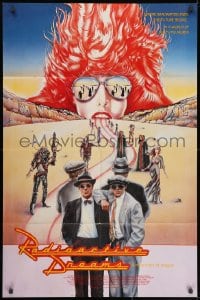 1b717 RADIOACTIVE DREAMS style B 1sh 1985 art of detectives in front of bizarre road by Ron Kriss!