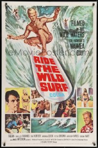 1b739 RIDE THE WILD SURF 1sh 1964 Fabian, ultimate poster for surfers to display on their wall!