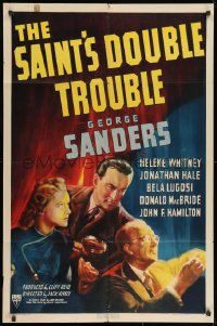 1b768 SAINT'S DOUBLE TROUBLE 1sh 1940 George Sanders as Simon Templar, Whitney, Bela Lugosi, rare!