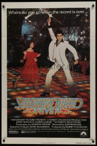 1b773 SATURDAY NIGHT FEVER 1sh 1977 best image of disco John Travolta & Karen Lynn Gorney!