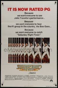 1b774 SATURDAY NIGHT FEVER 1sh R1979 multiple images of disco dancer Travolta, it's now rated PG!