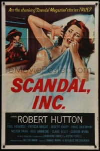 1b778 SCANDAL INC. 1sh 1956 Robert Hutton, art of paparazzi photographing sexy woman in bed!