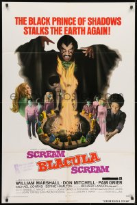 1b783 SCREAM BLACULA SCREAM 1sh 1973 great artwork of black vampire William Marshall & Pam Grier!