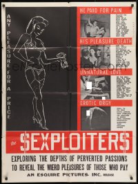 1b791 SEXPLOITERS 1sh 1965 exploring depths of perverted passions & weird pleasures, ultra rare!
