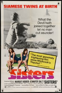 1b811 SISTERS 1sh 1973 Brian De Palma, Margot Kidder is a set of conjoined twins!