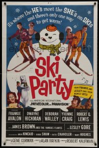 1b814 SKI PARTY 1sh 1965 Frankie Avalon, Dwayne Hickman, where the he's meet the she's on skis!
