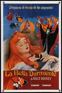 1b820 SLEEPING BEAUTY int'l Spanish language 1sh R1980s Walt Disney cartoon fairy tale classic!