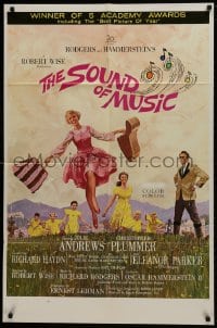 1b832 SOUND OF MUSIC awards 1sh 1965 classic Terpning art of Julie Andrews & top cast!