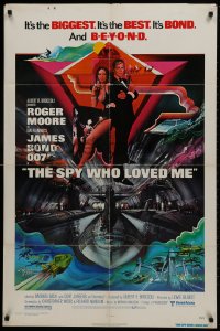 1b842 SPY WHO LOVED ME 1sh 1977 great art of Roger Moore as James Bond by Bob Peak!