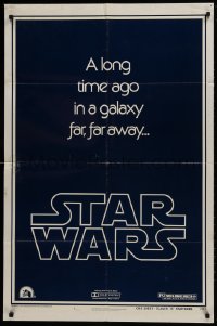 1b846 STAR WARS style B teaser 1sh 1977 George Lucas, a long time ago in a galaxy far, far away...