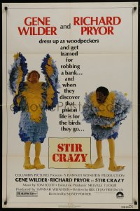 1b850 STIR CRAZY 1sh 1980 Gene Wilder & Richard Pryor in chicken suits, directed by Sidney Poitier!