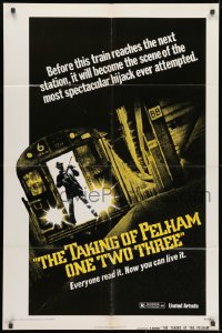 1b870 TAKING OF PELHAM ONE TWO THREE advance 1sh 1974 subway train hijacking, cool art!