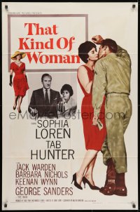 1b888 THAT KIND OF WOMAN 1sh 1959 sexy Sophia Loren, Tab Hunter & George Sanders, Sidney Lumet!