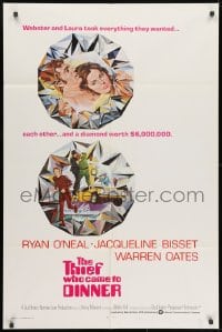 1b893 THIEF WHO CAME TO DINNER style B int'l 1sh 1973 Ryan O'Neal, Jacqueline Bisset, Tanenbaum art!