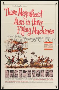 1b899 THOSE MAGNIFICENT MEN IN THEIR FLYING MACHINES 1sh 1965 great Searle art of early airplane!