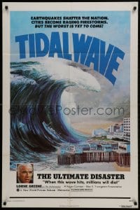 1b912 TIDAL WAVE 1sh 1975 artwork of the ultimate disaster in Tokyo by John Solie!
