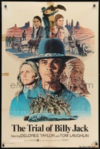 1b927 TRIAL OF BILLY JACK NSS style 1sh 1974 Larry Salk art of Tom Laughlin as Billy Jack, Taylor!