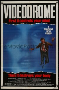 1b945 VIDEODROME 1sh 1983 David Cronenberg, James Woods, huge c/u of Debbie Harry, sci-fi!