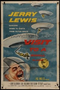 1b948 VISIT TO A SMALL PLANET 1sh 1960 wacky alien Jerry Lewis saucers down to Earth from space!