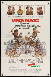 1b952 VIVA MAX 1sh 1970 Peter Ustinov, Jonathan Winters, great Jack Davis art of cast!