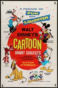 1b956 WALT DISNEY'S CARTOON SHORT SUBJECTS 1sh R1971 Goofy, Mickey, Donald Duck, Pluto, Chip & Dale!