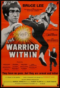 1b960 WARRIOR WITHIN 25x37 1sh 1976 awesome action images of Chuck Norris & Bruce Lee!