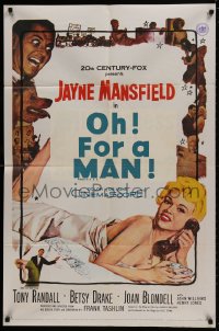 1b982 WILL SUCCESS SPOIL ROCK HUNTER 1sh 1957 art of sexy Jayne Mansfield wearing only a sheet!