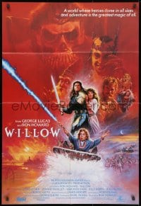 1b983 WILLOW int'l 1sh 1988 George Lucas & Ron Howard directed, different Brian Bysouth art!