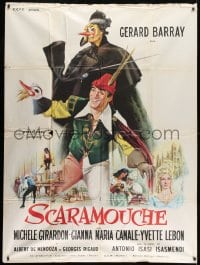 1c448 ADVENTURES OF SCARAMOUCHE French 1p 1963 art of Gerard Barray in costume by Jean Mascii!