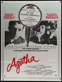 1c450 AGATHA French 1p 1979 Dustin Hoffman, Vanessa Redgrave as Christie, magnifying glass image!