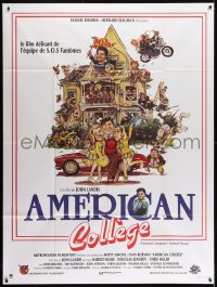 1c457 ANIMAL HOUSE French 1p R1985 art of John Belushi & cast in American College, John Landis!